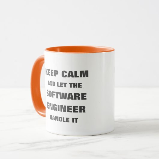 Ruhe behalten und der Software-Ingenieur gelassen. Tasse (Vorderseite Links)