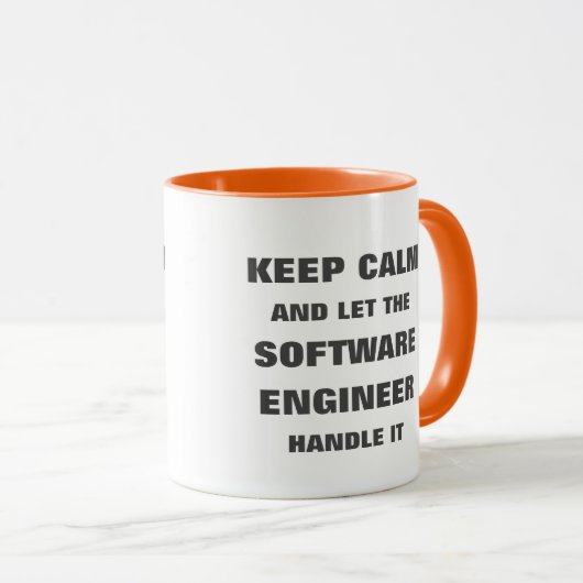 Ruhe behalten und der Software-Ingenieur gelassen. Tasse (VorderseiteRechts)