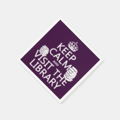 Ruhe behalten und die Bibliothek besuchen - in jed Serviette (Ecke)