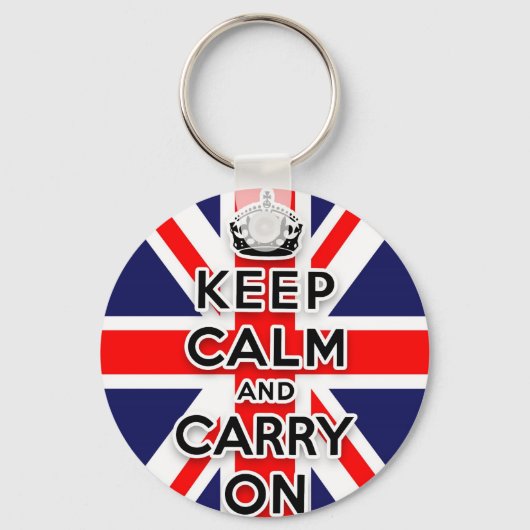 Ruhe behalten und die Flagge der Union Schlüsselanhänger (Vorderseite)
