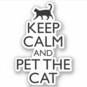 Ruhe behalten und die Katze gefüttert Aufkleber (Vorderseite)