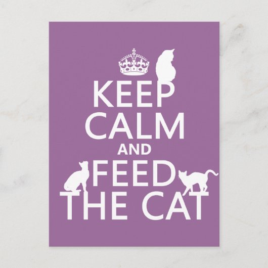 Ruhe behalten und die Katze Gefüttert Postkarte (Vorderseite)