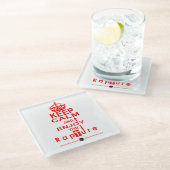 Ruhe behalten und die Vergewaltigung genießen Glasuntersetzer (Schrägansicht)