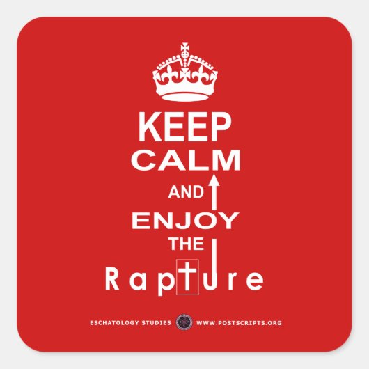 Ruhe behalten und die Vergewaltigung genießen Quadratischer Aufkleber (Vorderseite)