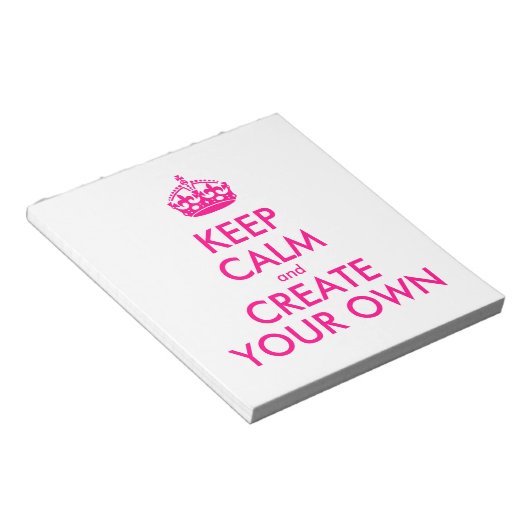 Ruhe behalten und eigene Kreation - Rosa Notizblock (angewinkelt)