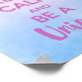 Ruhe behalten und ein Einhorn sein - Niedlicher Re Poster (Ecke)