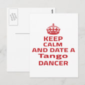 Ruhe behalten und ein Tango-Tänzer Postkarte (Vorne/Hinten)