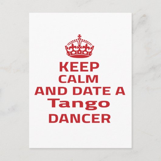 Ruhe behalten und ein Tango-Tänzer Postkarte (Vorderseite)