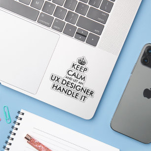 Ruhe behalten und ein UX-Designer gelassen, witzig Aufkleber