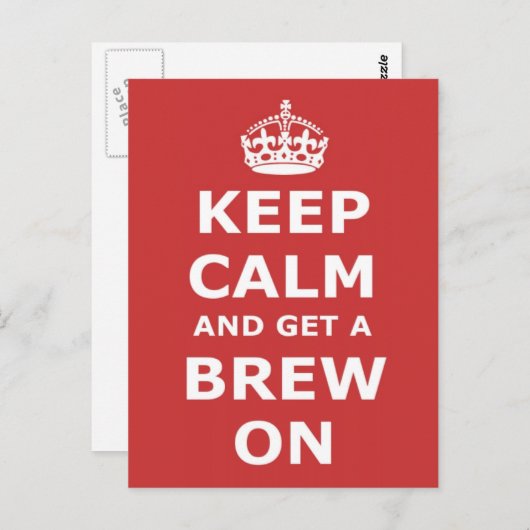 Ruhe behalten und eine Brew-On Postkarte (Vorne/Hinten)