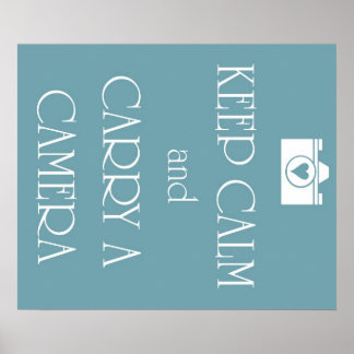 Ruhe behalten und eine Kamera tragen Poster