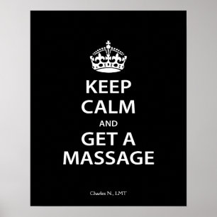 Ruhe behalten und eine Massage erhalten Poster