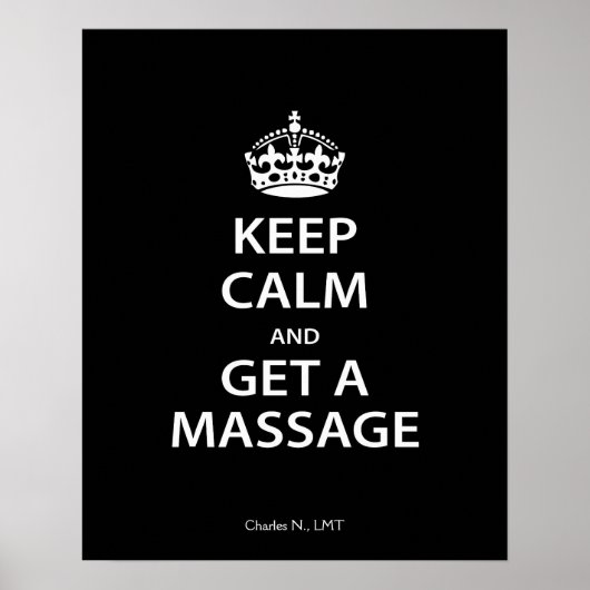 Ruhe behalten und eine Massage erhalten Poster (Vorne)