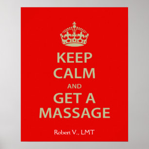 Ruhe behalten und eine Massage erhalten Poster