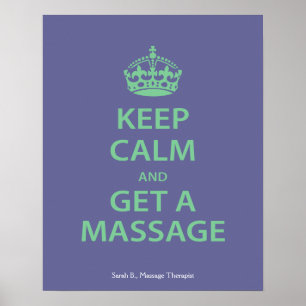 Ruhe behalten und eine Massage erhalten Poster
