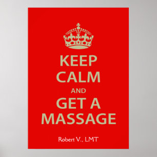Ruhe behalten und eine Massage erhalten Poster