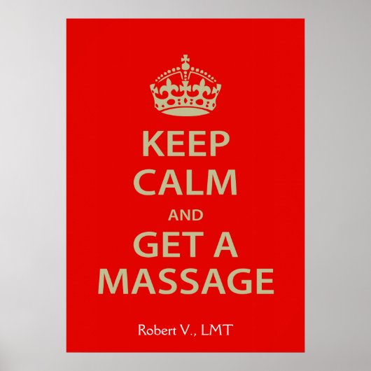 Ruhe behalten und eine Massage erhalten Poster (Vorne)