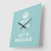 Ruhe behalten und eine Massage erhalten Quadratische Wanduhr (Winkel)