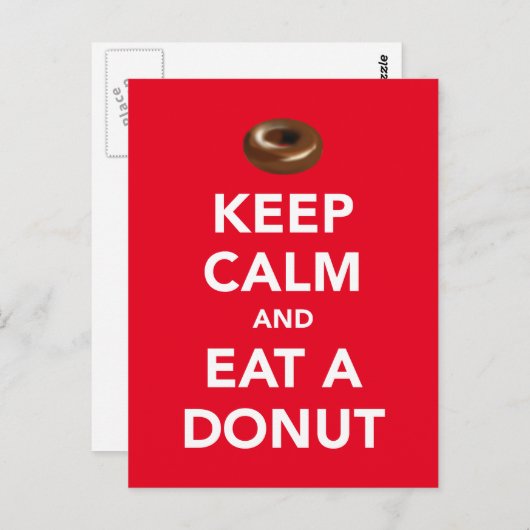 Ruhe behalten und eine Postkarte essen (Vorne/Hinten)