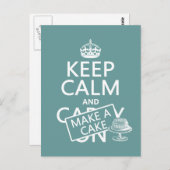 Ruhe behalten und einen Kuchen machen Postkarte (Vorne/Hinten)