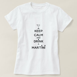 Ruhe behalten und einen Martini-Junggeselinnen-Abs T-Shirt