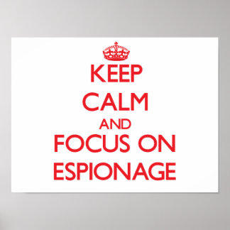 Ruhe behalten und ESPIONAGE in den Mittelpunkt ges Poster