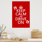 Ruhe behalten und fahren ein (Lerner) Poster (Küche)
