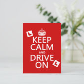 Ruhe behalten und fahren ein (Lerner) Postkarte (Stehend Vorderseite)