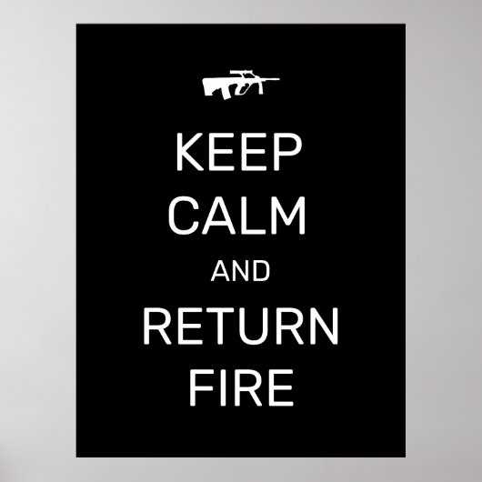 Ruhe behalten und Feuer zurückgeben Poster (Vorne)