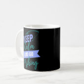 Ruhe behalten und fischen gehen kaffeetasse (Vorderseite Links)
