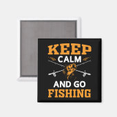 Ruhe behalten und fischen gehen magnet (Vorderseite/Rückseite)