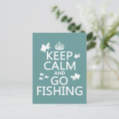Ruhe behalten und fischen gehen postkarte (Stehend Vorderseite)