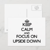 Ruhe behalten und Fokus auf Upside Down Postkarte (Vorne/Hinten)