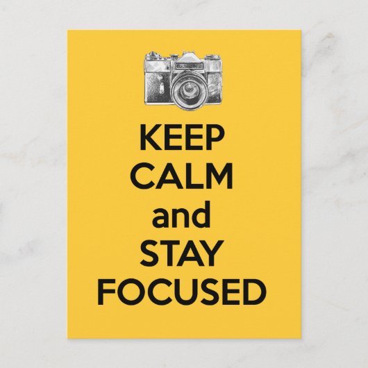 Ruhe behalten und fokussiert Bleibe Postkarte (Vorderseite)