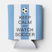 Ruhe behalten und Fußball Argentinien Blaue Streif Dosenkühler (Rückseite)