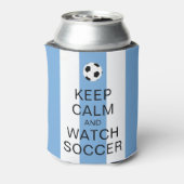 Ruhe behalten und Fußball Argentinien Blaue Streif Dosenkühler (Kanne Rückseite)