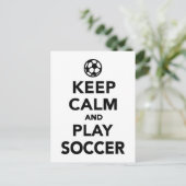 Ruhe behalten und Fußball spielen Postkarte (Stehend Vorderseite)