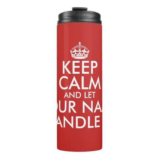 Ruhe behalten und gelassen mit der thermischen Sch Thermosbecher (Vorderseite)