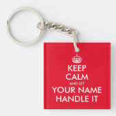 Ruhe behalten und gelassen (Name) mit lustigem Acr Schlüsselanhänger (Vorderseite)