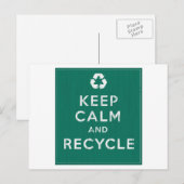 Ruhe behalten und Gerecycelt Postkarte (Vorne/Hinten)