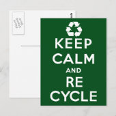 Ruhe behalten und Gerecycelt Postkarte (Vorne/Hinten)