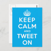 Ruhe behalten und Getweetet Postkarte (Vorne/Hinten)