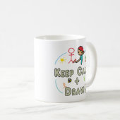 Ruhe behalten und Gezeichnet Kaffeetasse (VorderseiteRechts)