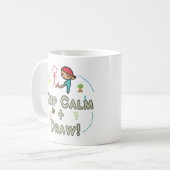 Ruhe behalten und Gezeichnet Kaffeetasse (Vorderseite Links)