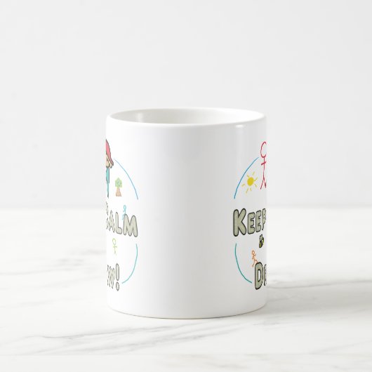 Ruhe behalten und Gezeichnet Kaffeetasse (Mittel)