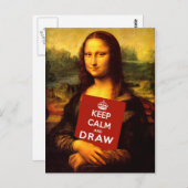 Ruhe behalten und Gezeichnet Postkarte (Vorne/Hinten)