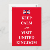 Ruhe behalten und Großbritannien besuchen Postkarte (Vorne/Hinten)