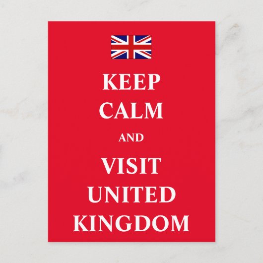 Ruhe behalten und Großbritannien besuchen Postkarte (Vorderseite)