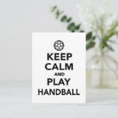 Ruhe behalten und Handball spielen Postkarte (Stehend Vorderseite)