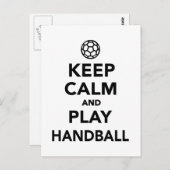 Ruhe behalten und Handball spielen Postkarte (Vorne/Hinten)